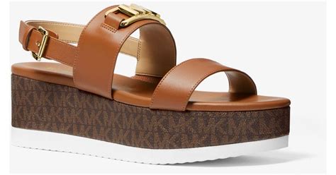 michael michael kors camila faux leather flatform sandal